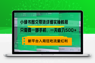 小绿书图文带货详细实操教程，只需要一部手机，一天收入500+，轻松变现-好资源网