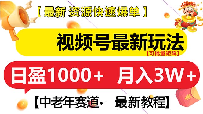 视频号最新玩法 中老年赛道 月入3W+-好资源网