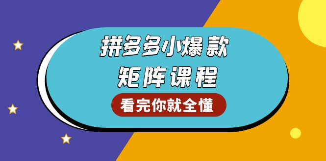 拼多多爆款矩阵课程：教你测出店铺爆款，优化销量，提升GMV，打造爆款群-好资源网