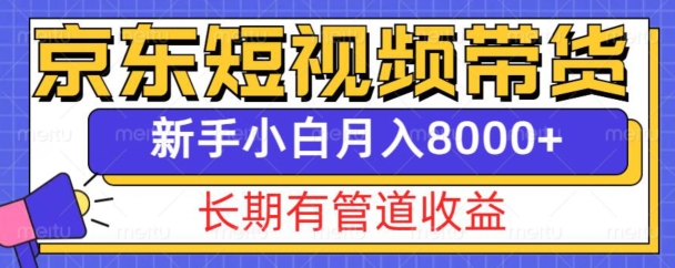 京东短视频带货新玩法，长期管道收益，新手也能月入8000+-好资源网