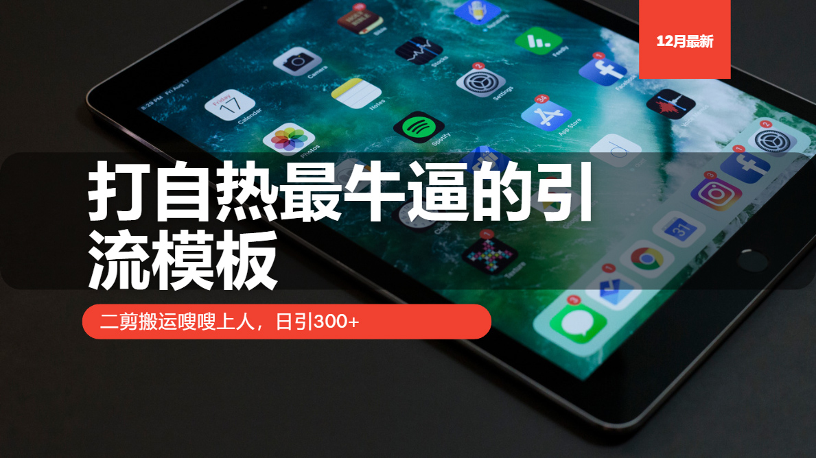 打自热最牛逼的引流模板，二剪搬运嗖嗖上人，日引300+-好资源网
