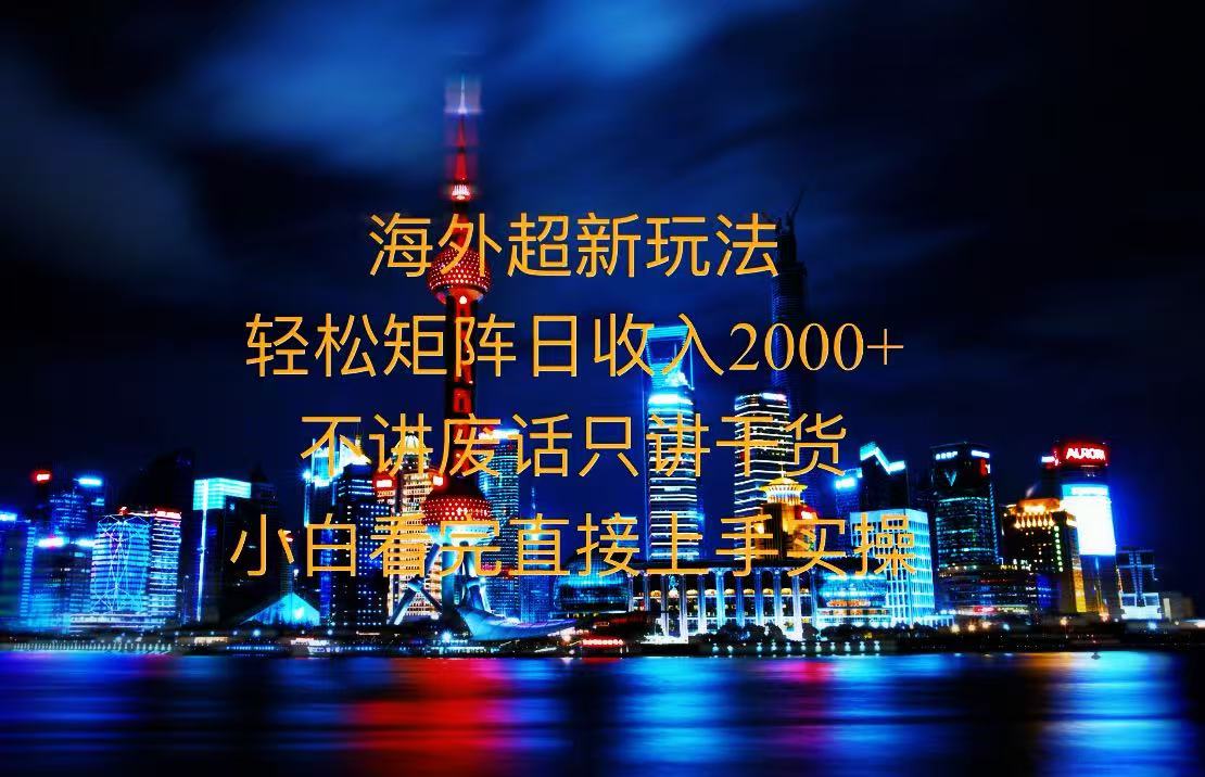 2025全新海外暴力玩法，操作简单，小白轻松上手-好资源网