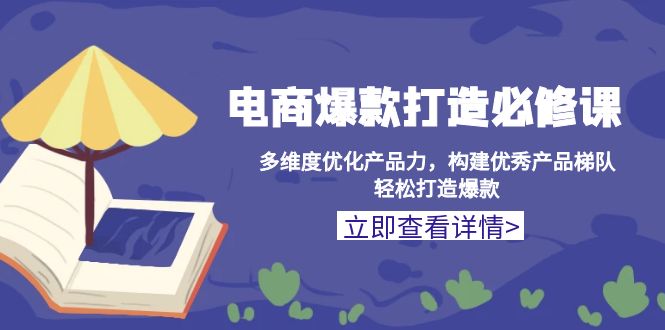 电商爆款打造必修课：多维度优化产品力，构建优秀产品梯队，轻松打造爆款-好资源网