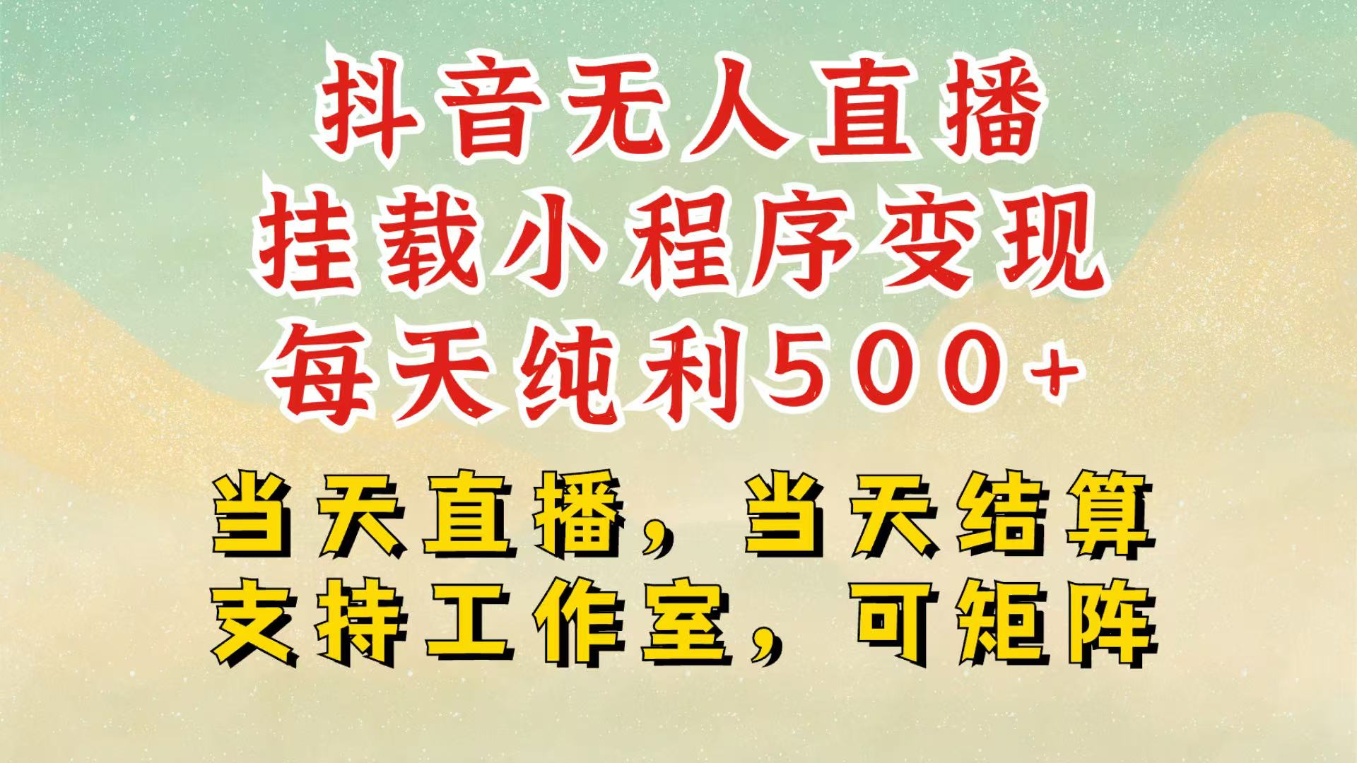 抖音无人挂机项目，轻松日入500+,挂载小程序玩法，不违规不封号，有号的一定挂起来-好资源网