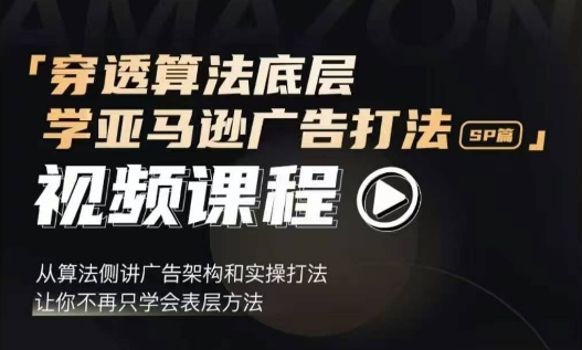 穿透算法底层，学亚马逊广告打法SP篇，从算法侧讲广告架构和实操打法，让你不再只学会表层方法-好资源网