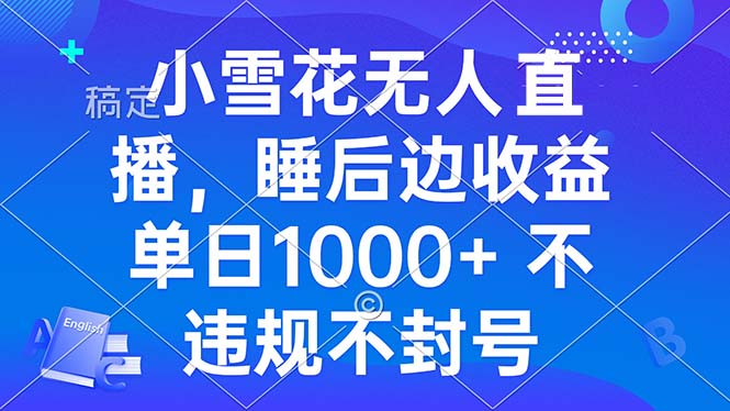 小雪花无人直播 睡后收益单日1000+ 零粉丝新号开播 不违规 看完就会-好资源网