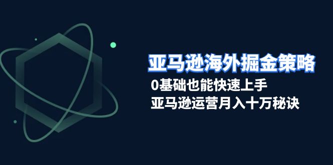 亚马逊海外掘金策略，0基础也能快速上手，亚马逊运营月入十万秘诀-好资源网