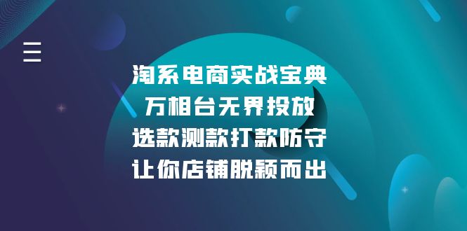 淘系电商实战宝典：万相台无界投放，选款测款打款防守，让你店铺脱颖而出-好资源网