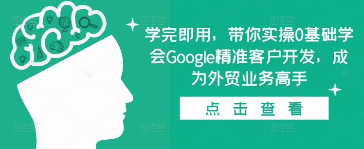 学完即用，带你实操0基础学会Google精准客户开发，成为外贸业务高手-好资源网